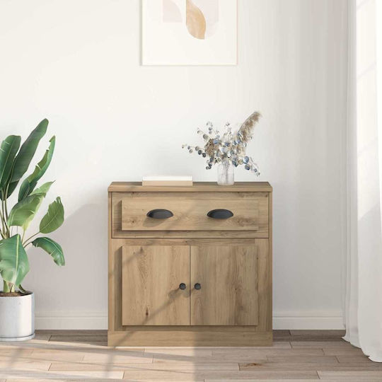Κρεμαστή Βιτρίνα από Μοριοσανίδα με Τζάμι Artisan Oak 70x35.5x67.5cm 881418