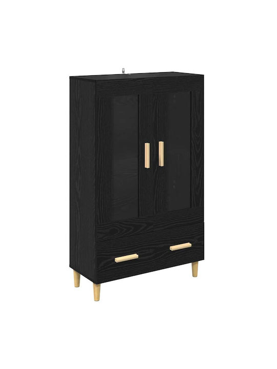 Висулка Витрина за хол от ПДЧ със Стъкло Black Beech 70x31x115см