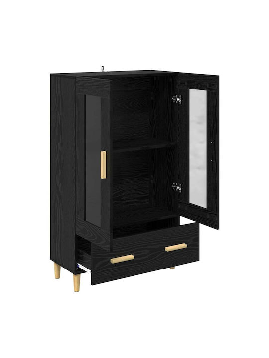 Висулка Витрина за хол от ПДЧ със Стъкло Black Beech 70x31x115см