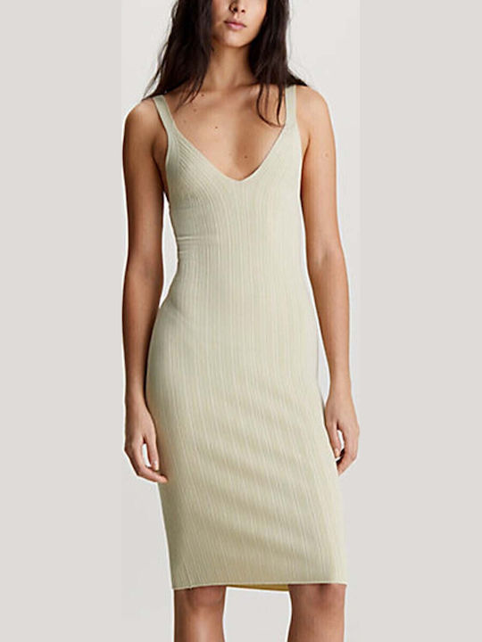 Summer Midi Knitted Dress Green Haze
