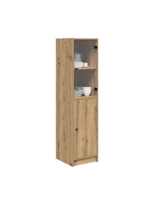 Витрина за дневна от ПДЧ със стъкло Artisan Oak 35x37x142см