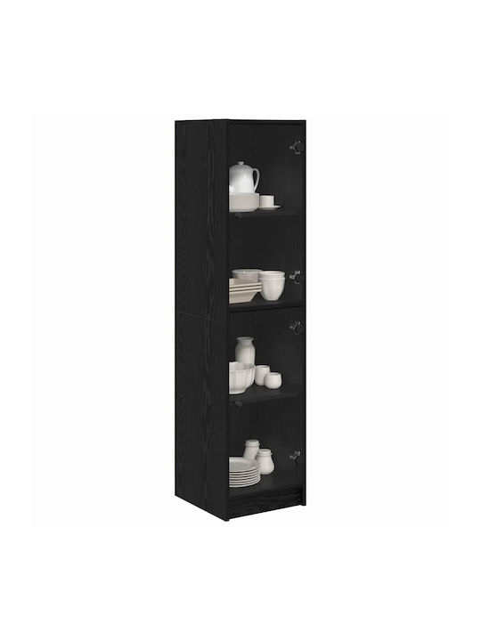 Висулка Витрина за хол от ПДЧ със Стъкло Black Beech 35x37x142см