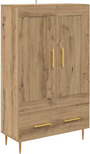 Freistehende Wohnzimmer-Vitrine aus Holz und Metall Artisan Oak 69,5 x 31 x 115 cm