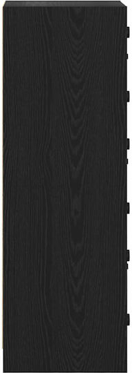 Living Room Display Cabinet Made of Particle Board with Windowed Black Oak 35x37x109cm