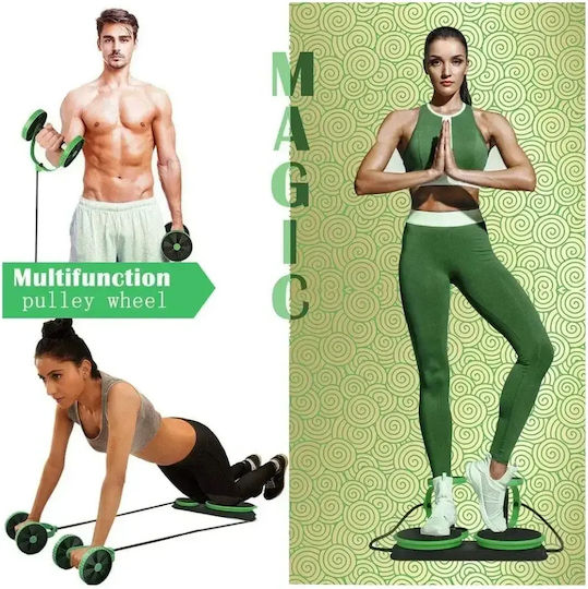 Multifunction Abdominal Wheel SL-186 Όργανο Κοιλιακών Πράσινο με Λάστιχα