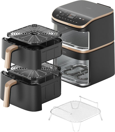 Cosori Turbo Tower Pro Heißluftfritteuse mit Wi-Fi & Doppel-Abnehmbarer Korb 10.8Es Schwarz
