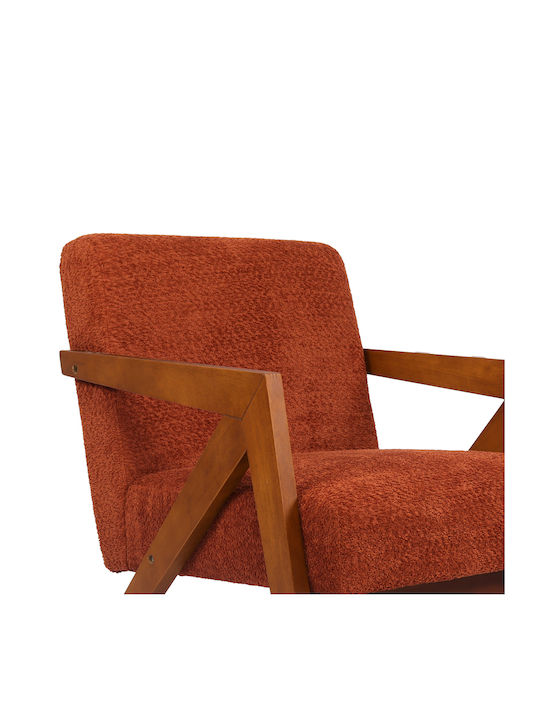 Garifa Πολυθρόνα Terracotta, Καρυδί 79x75x75cm