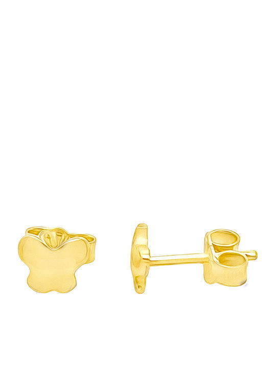 Xryseio Kids Earrings Studs Butterflies from Gold 14K