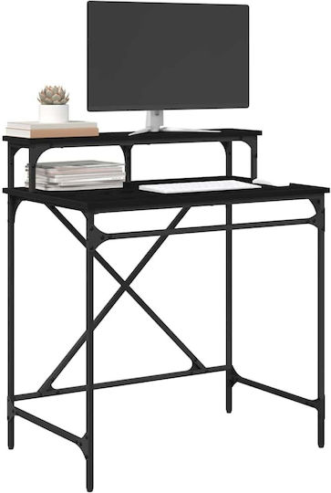 Computer Büro Holz Black Beech mit Metallbeinen 80x50x90cm