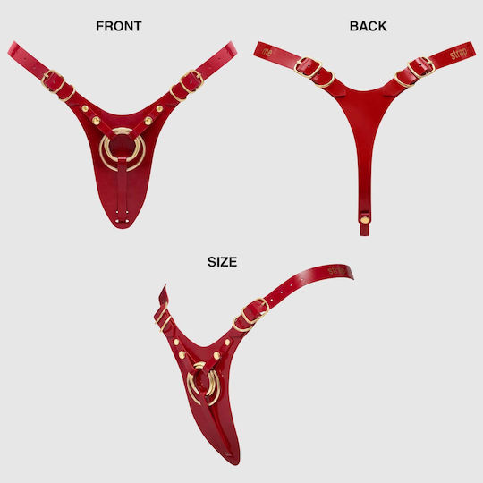 Leatherette Harness Fabulous One Size Red Glossy