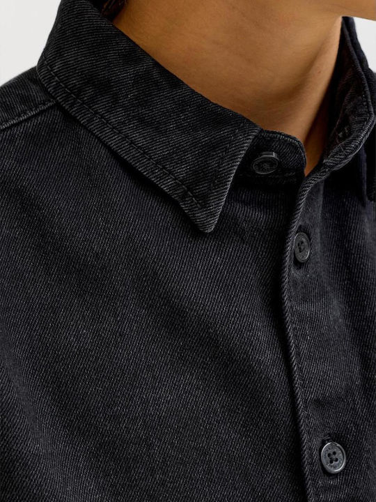 Kids Shirt Long Sleeve Denim Black