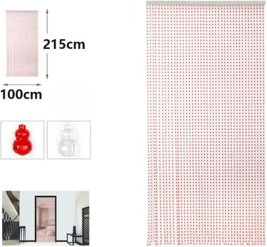 KMT Style Κουρτίνα Πόρτας από Πλαστικό Κόκκινη 100x215cm 296428