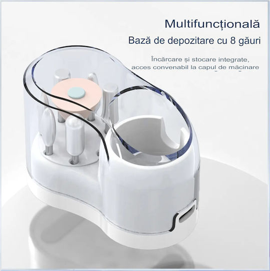 Freza Electrică Unghii Wireless Manichiură-pedichiură Arvada Nailpro M918 Reîncărcabilă 18.000 Rpm 3 Trepte de Viteză Comutator Direcție Design Ergonomic Mov