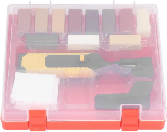 Kit De Reparare Mobilier Podea Zola Unealtă De Reparare 11 Blocuri De Ceară În Culori Diferite 2 Raclete Burete Țesătură Cutie De Depozitare