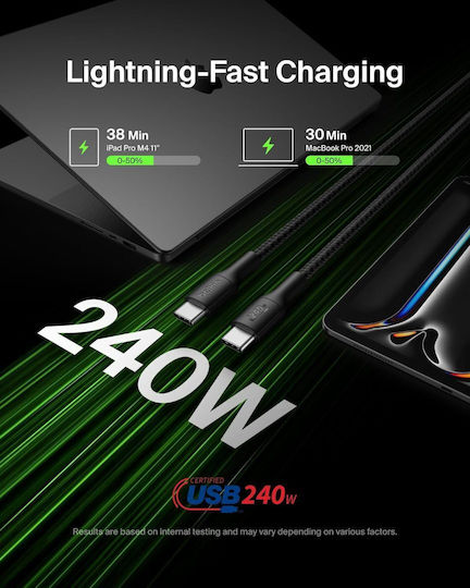 Belkin Boost↑charge Pro Cablu Braided USB-C Masculin - USB-C 240W PD Negru 3m CAB025HQ3MBK