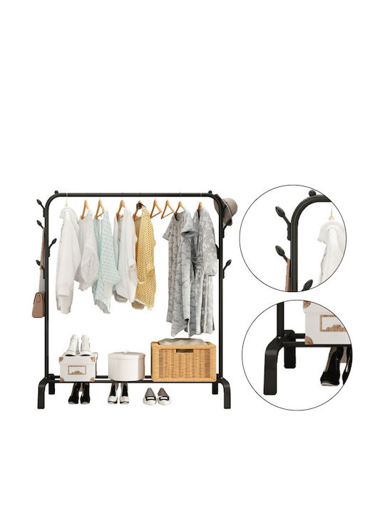 Lean Toys Floor Garment Rack made of Metal Gray