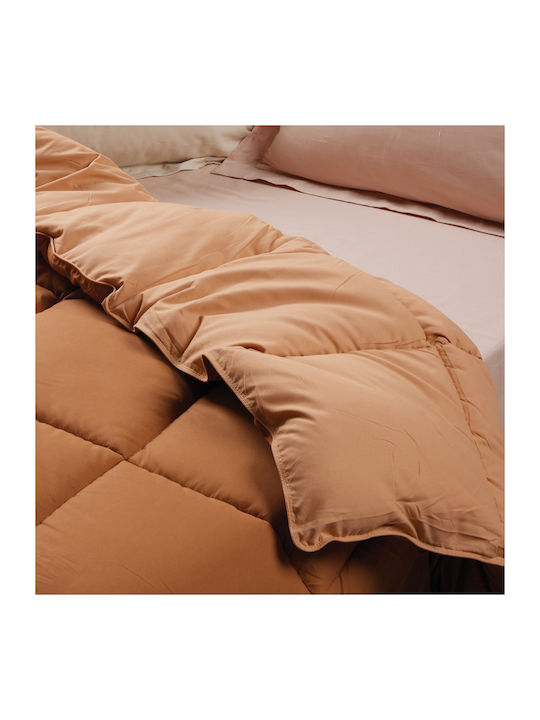 Das Home Duvet Single with Microfiber Filling 160x220cm 9694 Happy Salmon, Teracotta 550 GSMGsm 10.5 togs Togs