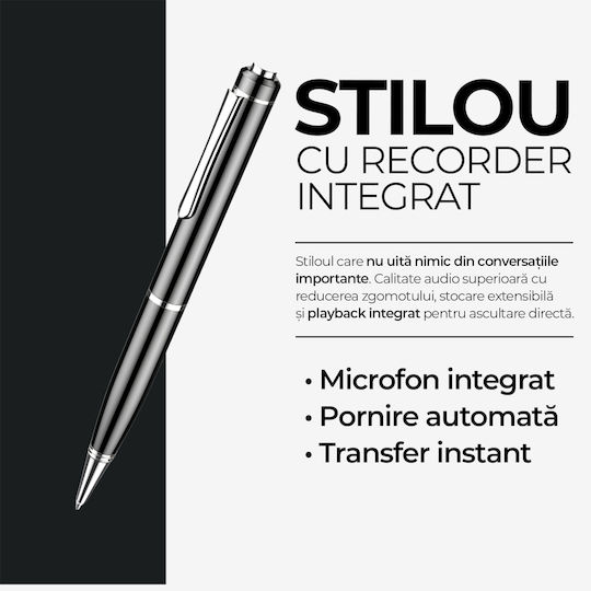 Cameră Ascunsă Stilou cu Memorie Integrată 16GB