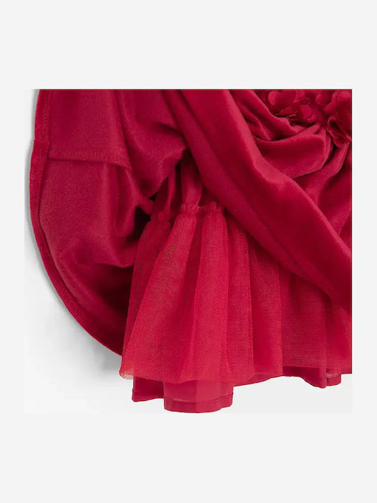 Girls Dress Long Sleeve Velvet Red