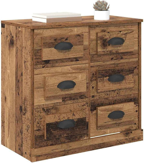 Wooden Chest of Drawers Coffee 70x35.5x67.5cm