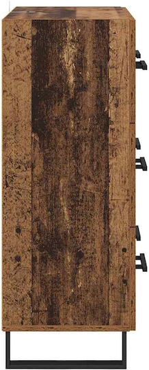 Wooden Chest of Drawers Coffee 69.5x34x90cm
