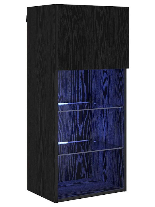Wohnzimmer TV-Einheit Black Beech mit Beleuchtung L40.5xB30xH90cm