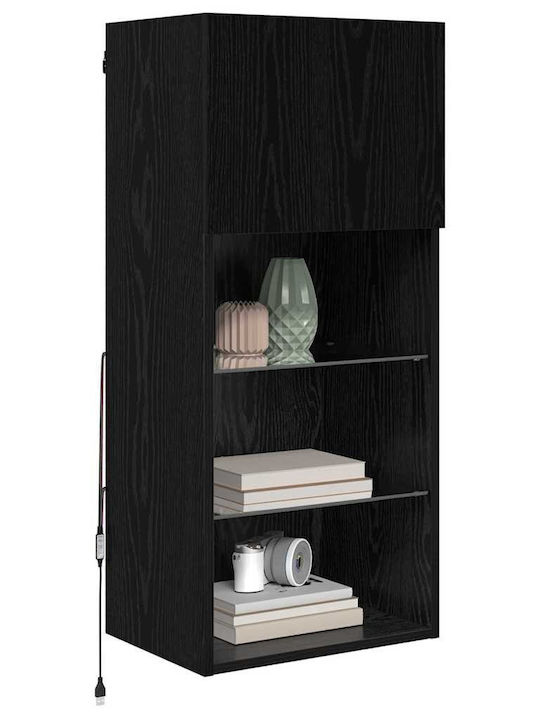 Wohnzimmer TV-Einheit Black Beech mit Beleuchtung L40.5xB30xH90cm