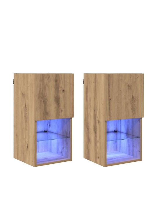 Wohnzimmer TV-Einheit Artisan Oak mit Beleuchtung L30.5xB30xH60cm