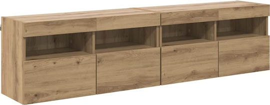 Σύνθετο Σαλονιού Artisan Oak με Φωτισμό Μ80xΒ30xΥ40εκ.