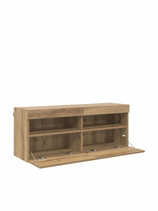 Wohnzimmer TV-Einheit Artisan Oak mit Beleuchtung L100xB30xH40cm