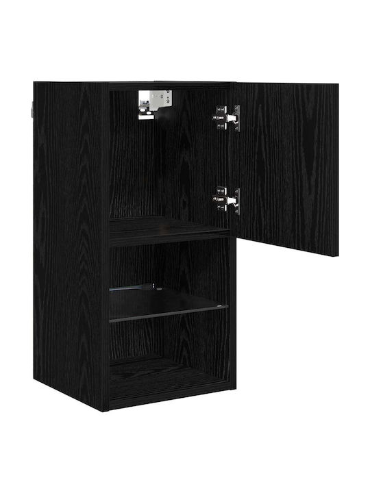 Living Room TV Unit with Lighting Black Beech L30.5xW30xH60cm
