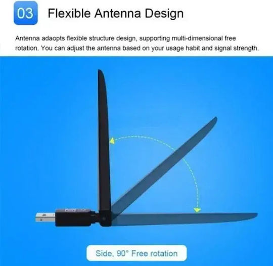 Andowl Q-322 USB Network Adapter with Wireless Wi-Fi Connection 1200Mbps