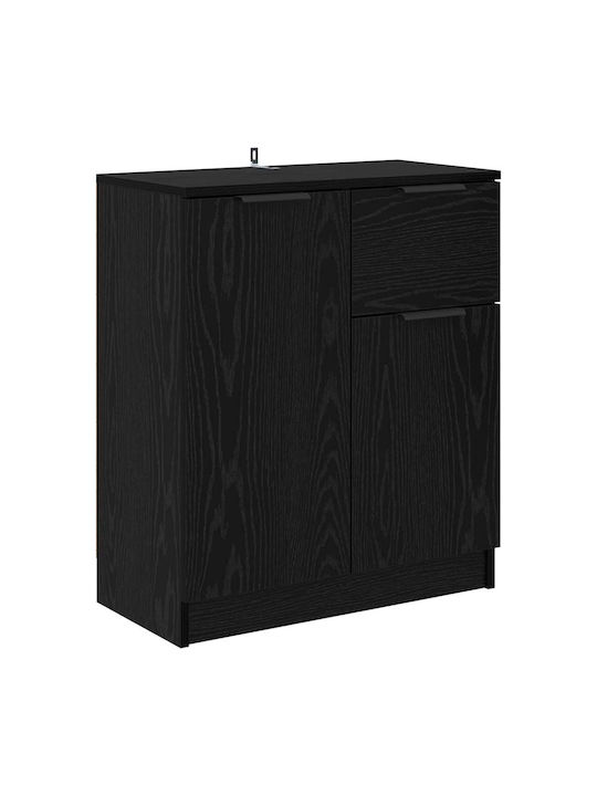 Sideboard Wooden with Drawers Black Beech 60x30x70cm