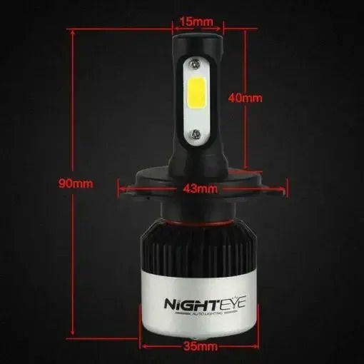 Nighteye Λάμπες Αυτοκινήτου A315-s2 H4 LED 6500K Ψυχρό Λευκό 9-32V 72W 2τμχ