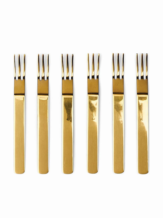 Here's How Set of Forks Fruit/Dessert Gold 6pcs