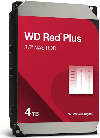 Western Digital Red Plus 4TB HDD Hard Drive 3.5" SATA III 5400rpm with 256MB Cache for NAS WD40EFPX