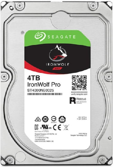 Seagate Ironwolf Pro 4TB HDD Hard Drive 3.5" SATA III 7200rpm with 256MB Cache for NAS ST4000NT001
