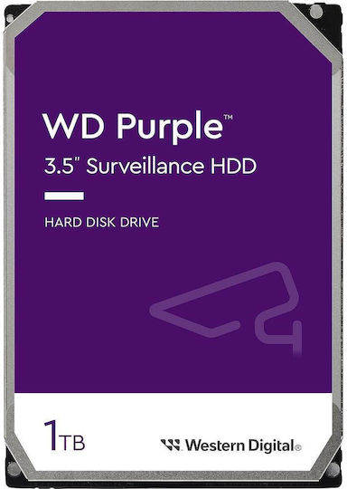 Western Digital Purple 1TB HDD Σκληρός Δίσκος 3.5" SATA III 5400rpm με 64MB Cache για Καταγραφικό WD11PURZ