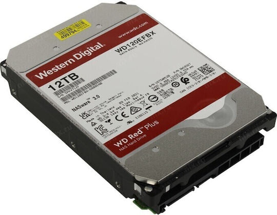 Western Digital Red Plus 12TB HDD Σκληρός Δίσκος 3.5" SATA III 7200rpm με 256MB Cache για NAS WD120EFGX