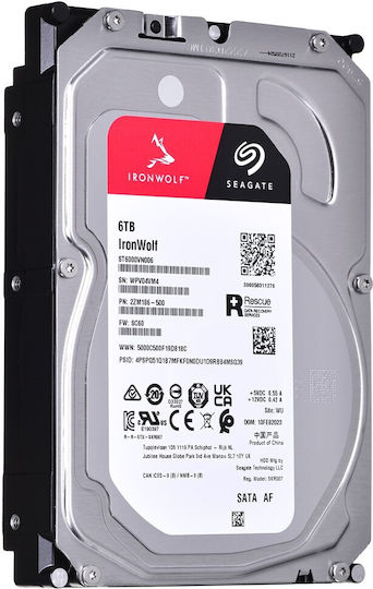 Seagate Ironwolf 6TB HDD Hard Drive 3.5" SATA III 5400rpm with 256MB Cache for NAS ST6000VN006