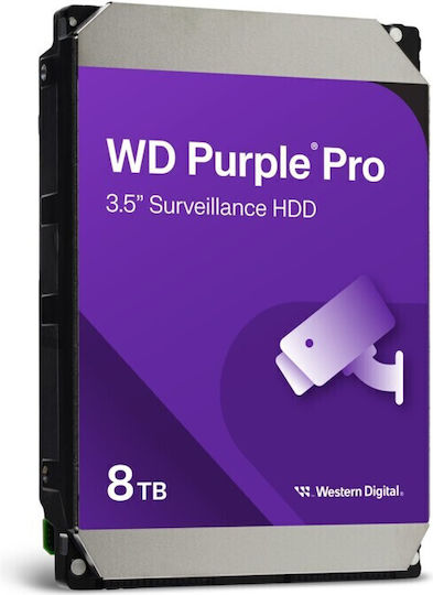 Western Digital Purple Pro Smart Video 8TB HDD Hard Drive 3.5" SATA III 7200rpm with 256MB Cache for Server / Recorder WD8002PURP