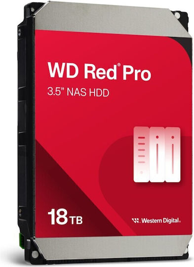 Western Digital Red Pro 18TB HDD Σκληρός Δίσκος 3.5" SATA III 7200rpm με 512MB Cache για NAS / Server WD181KFGX