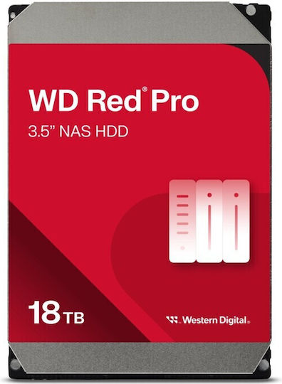 Western Digital Red Pro 18TB HDD Σκληρός Δίσκος 3.5" SATA III 7200rpm με 512MB Cache για NAS / Server WD181KFGX