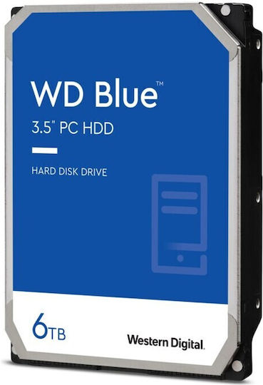 Western Digital Blue 6TB HDD Hard Drive 3.5" SATA III 5400rpm with 256MB Cache for Desktop WD60EZAX