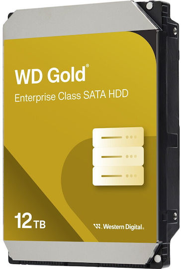 Western Digital Gold 12TB HDD Hard Drive 3.5" SATA III 7200rpm with 512MB Cache for Server WD122KRYZ