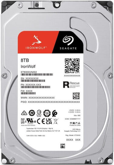 Seagate 8TB HDD Hard Drive 3.5" SATA III 5400rpm with 256MB Cache for NAS ST8000VN002