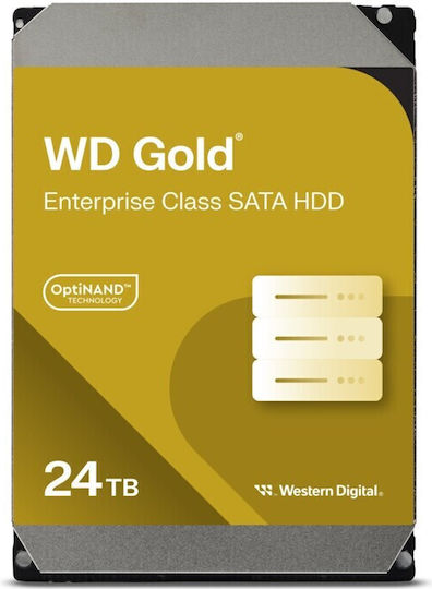 Western Digital Gold Enterprise Class 24TB HDD Hard Drive 3.5" SATA III 7200rpm with 512MB Cache for Server / Recorder WD241KRYZ