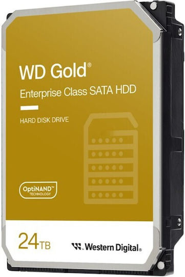 Western Digital Gold Enterprise Class 24TB HDD Hard Drive 3.5" SATA III 7200rpm with 512MB Cache for Server / Recorder WD242KRYZ