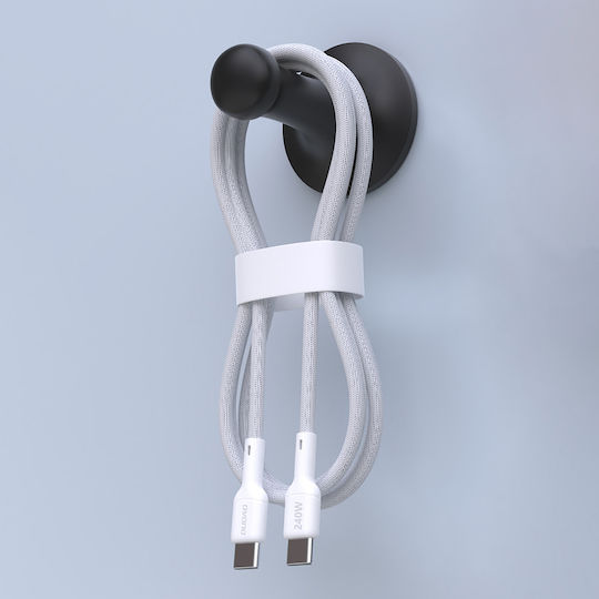 Dudao USB 2.0 Cable USB-C male - USB-C 240W PD Λευκό 2m