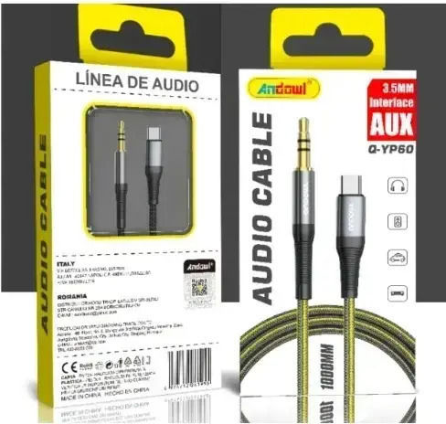 Andowl Q-yp60 USB 2.0 Cable USB-C Male - 3.5mm Silver 1m